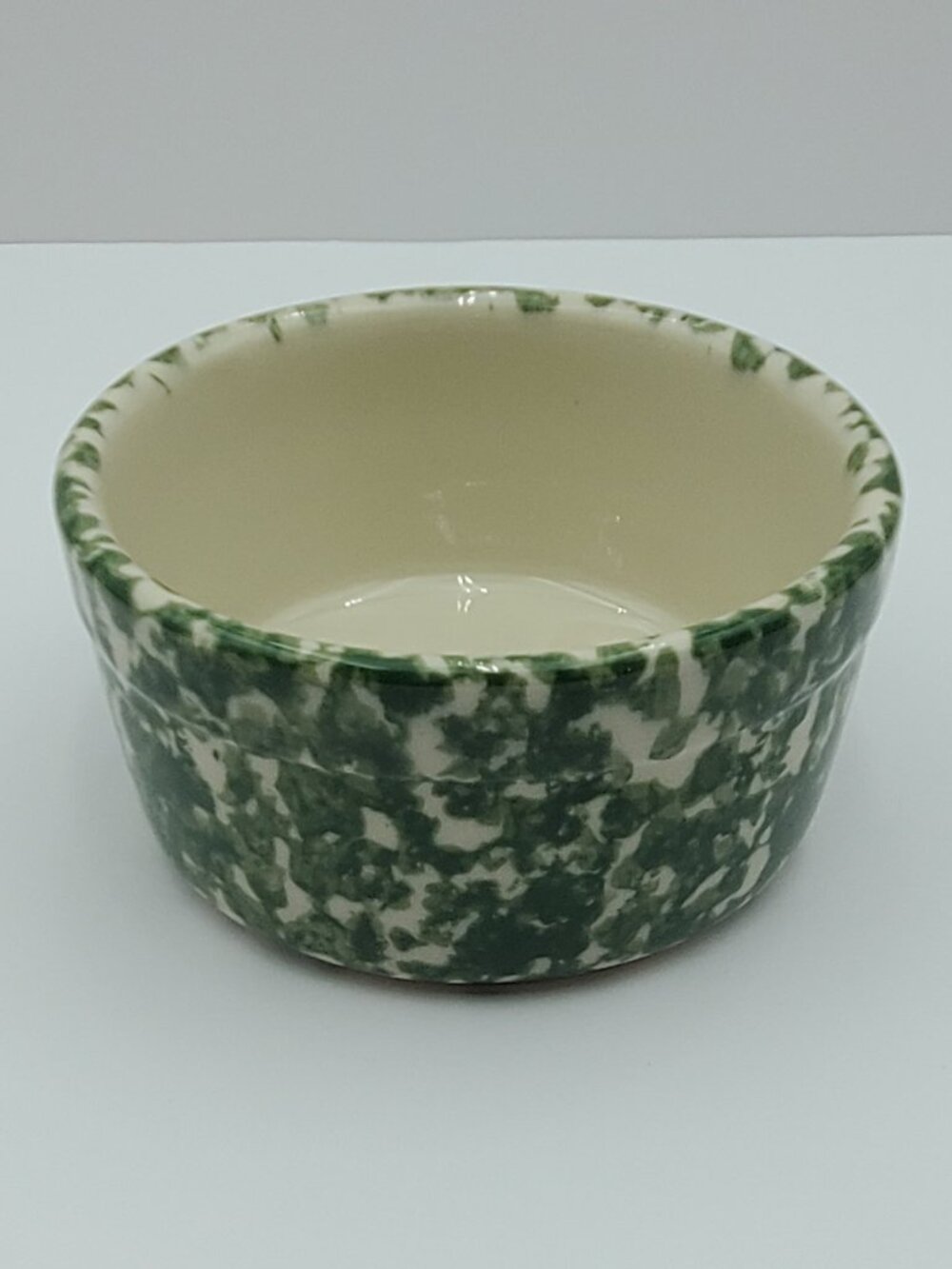 Workshops of Gerald E. Henn Green Spongeware Utility Crock Green Sponge Bowl